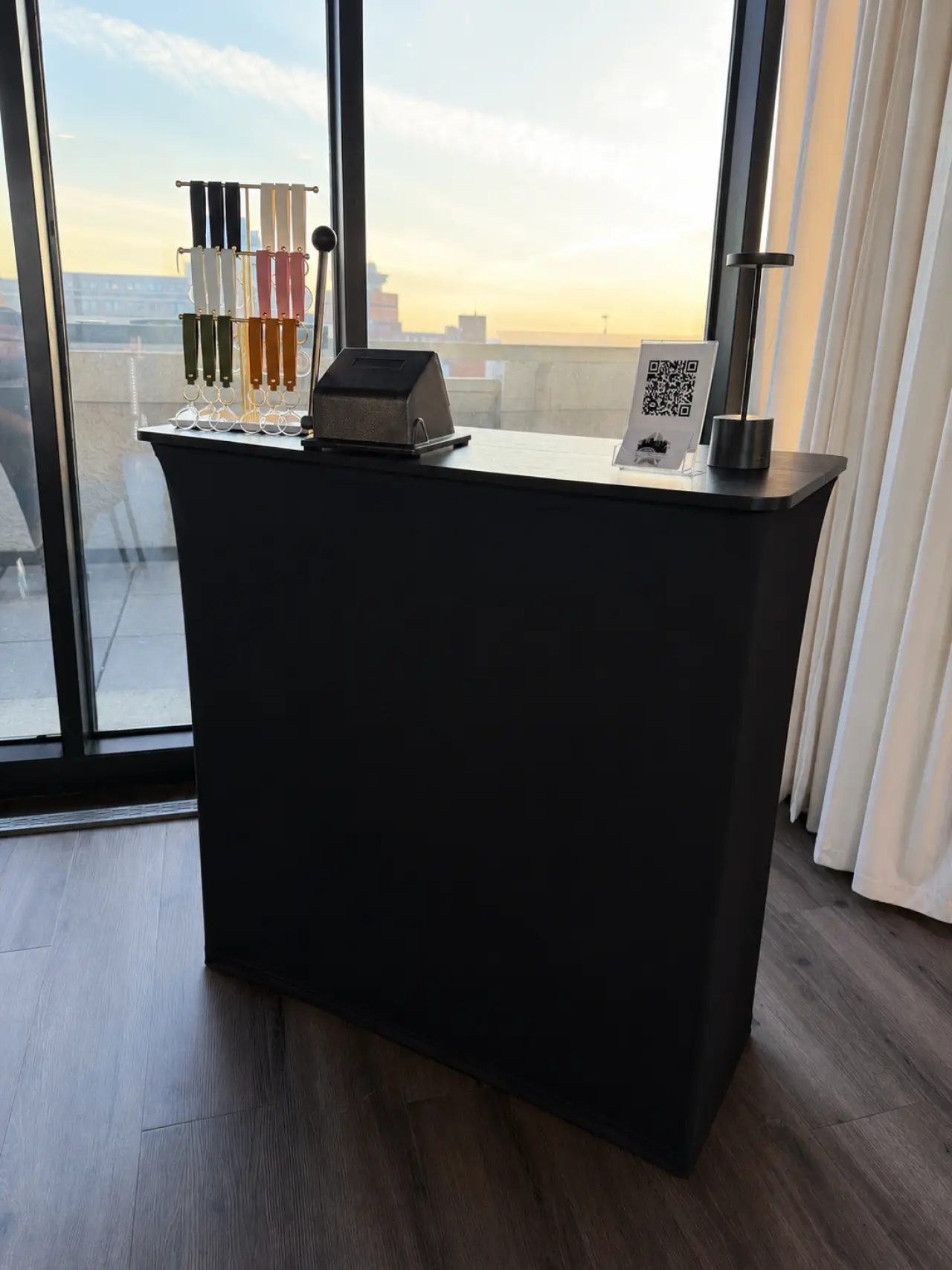 The keychain bar used to print, cut, and assemble keychains on-site