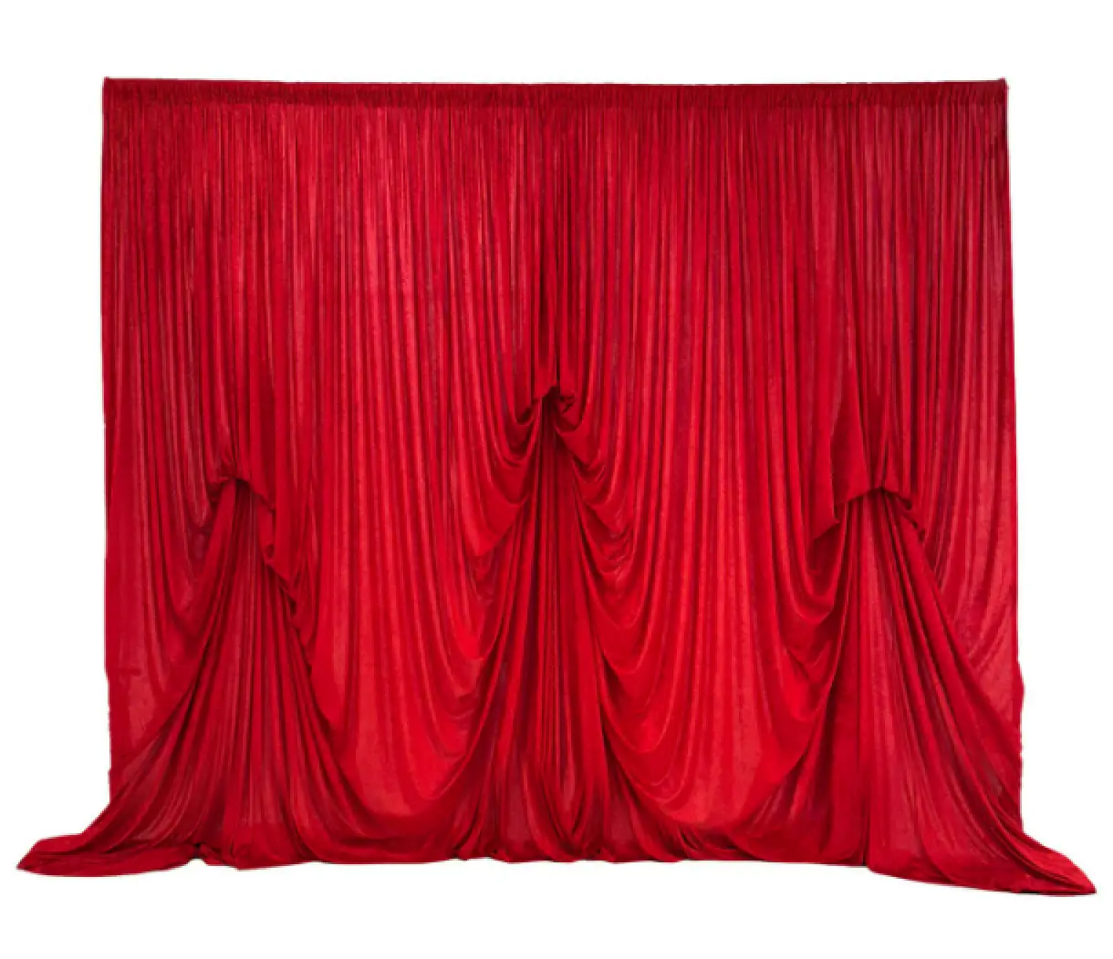 Red velvet drapery backdrop rental for luxury weddings and upscale events in Rochester, NY