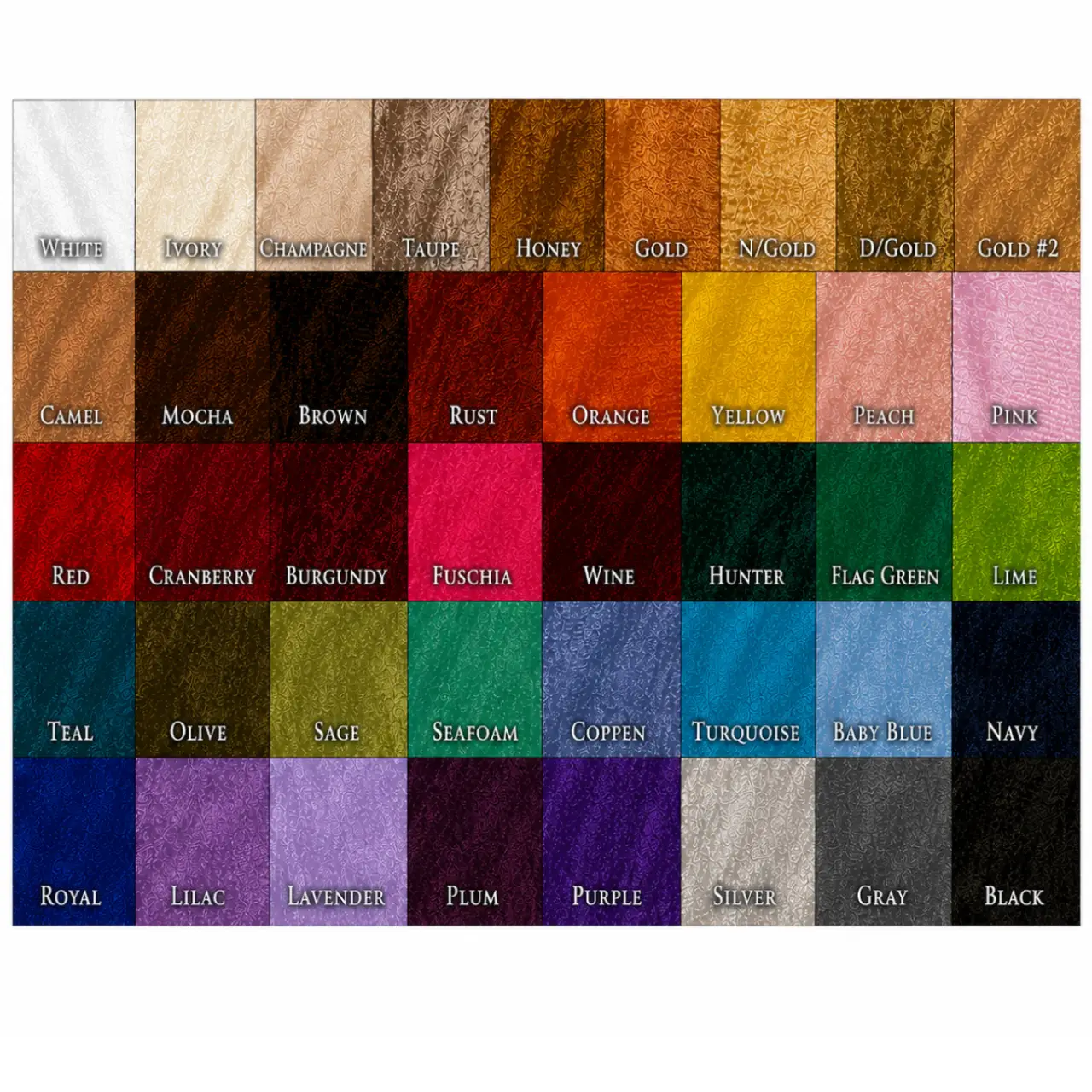 Velvet drapery backdrop color options available for rental in Rochester, NY