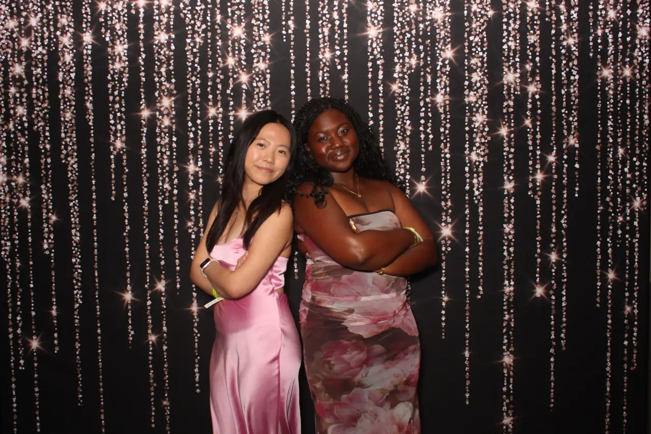 Rose gold premium tension fabric backdrop for photo booth rentals