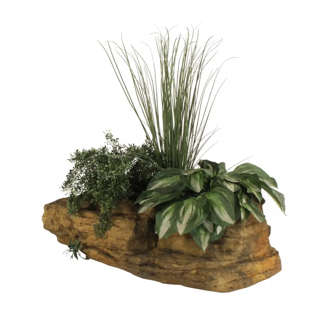 Staged Universal Rocks Stone Planter Presentation