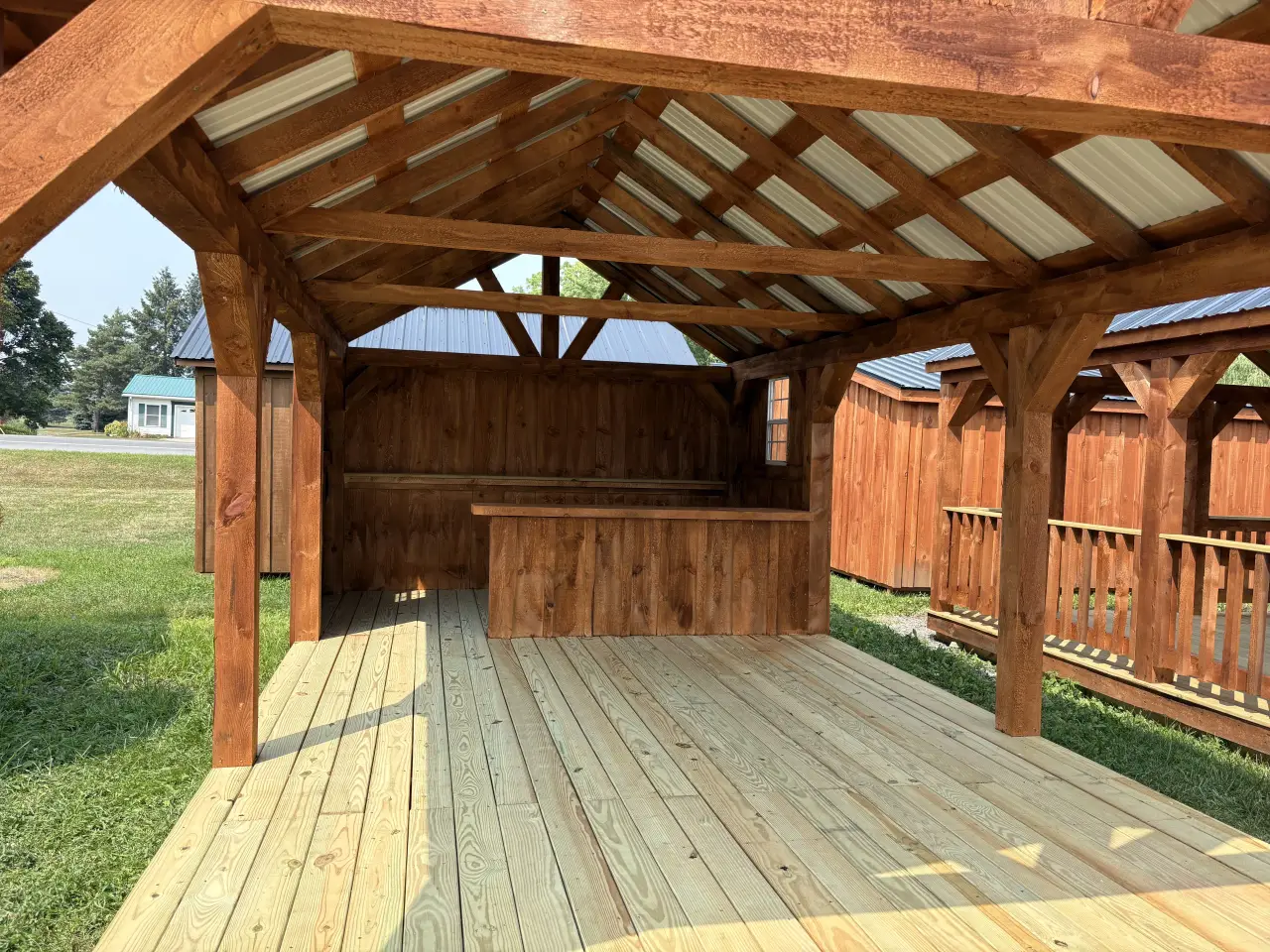 Rustic bar pavilion with outdoor entertaining area