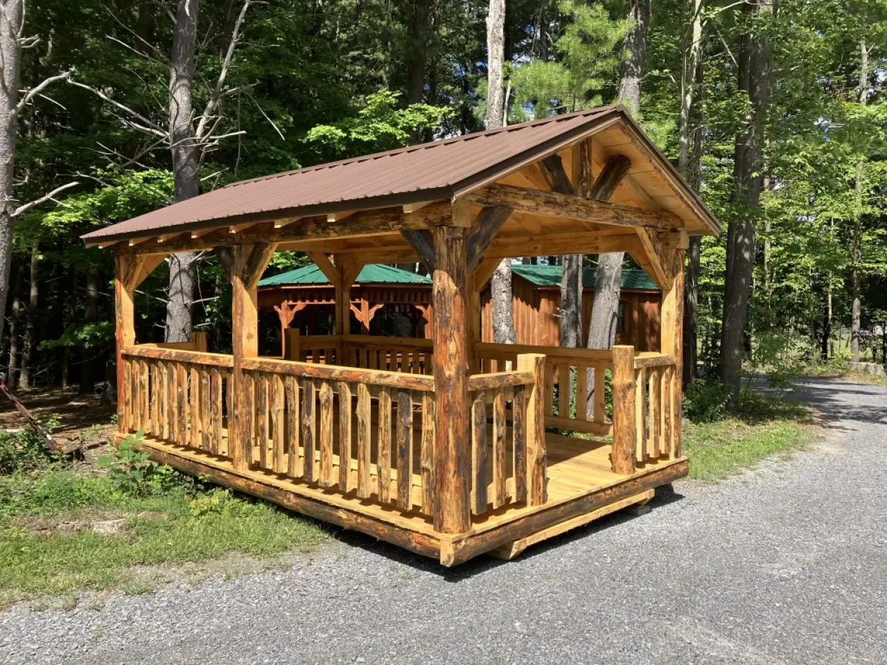 Rustic log pavilion Western NY