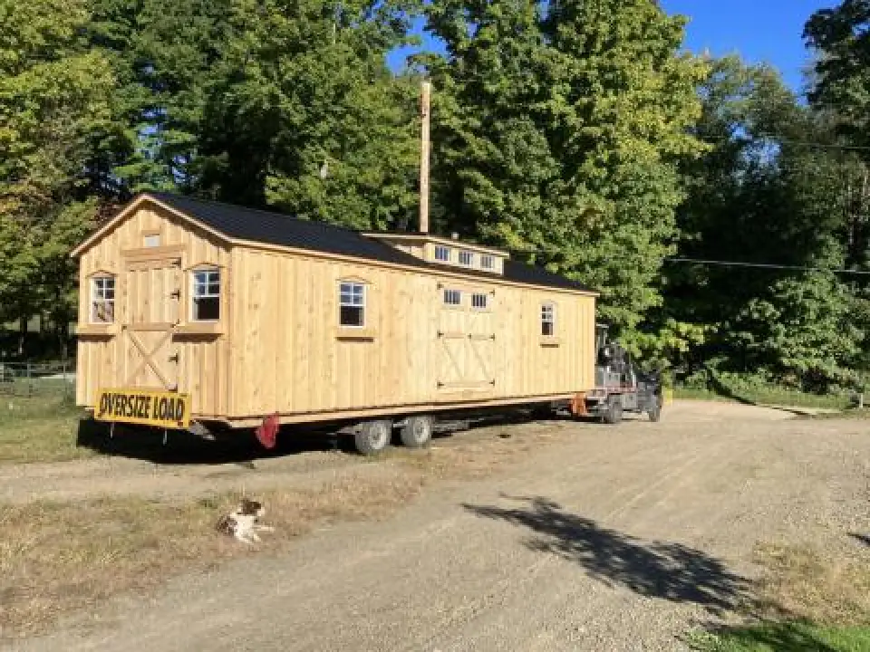 Shed being transported Western NY