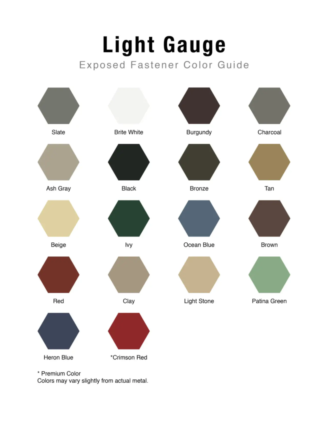 Metal siding color guide