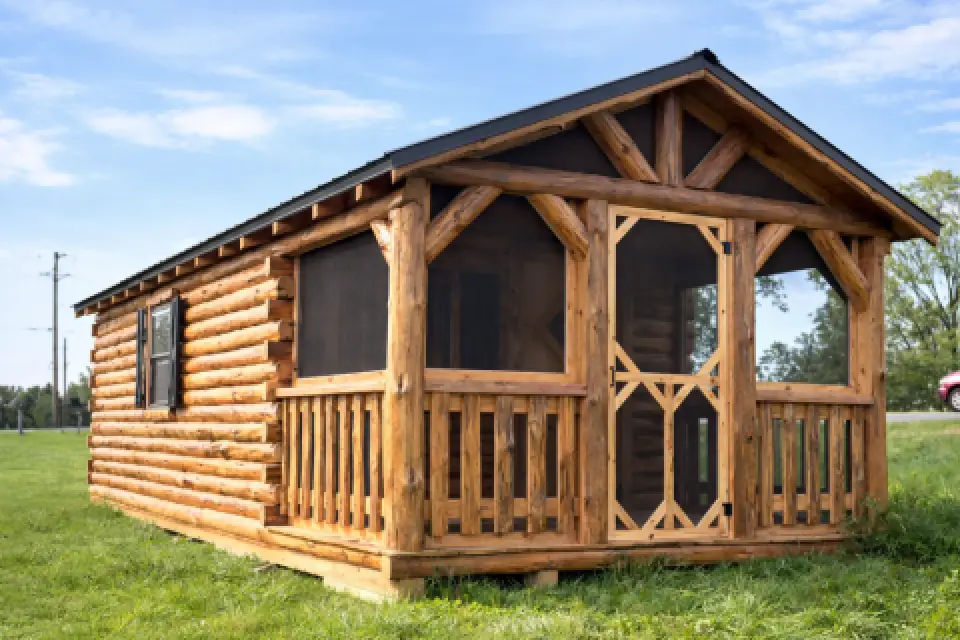 Rustic log cabin
