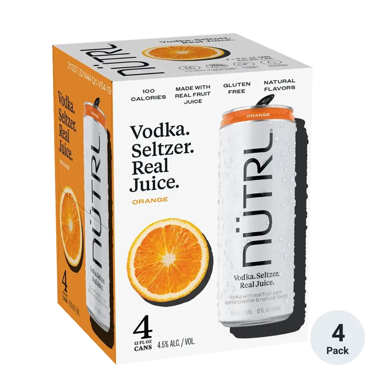 Nütrl Orange Vodka Seltzer 4Pk 12oz Cans