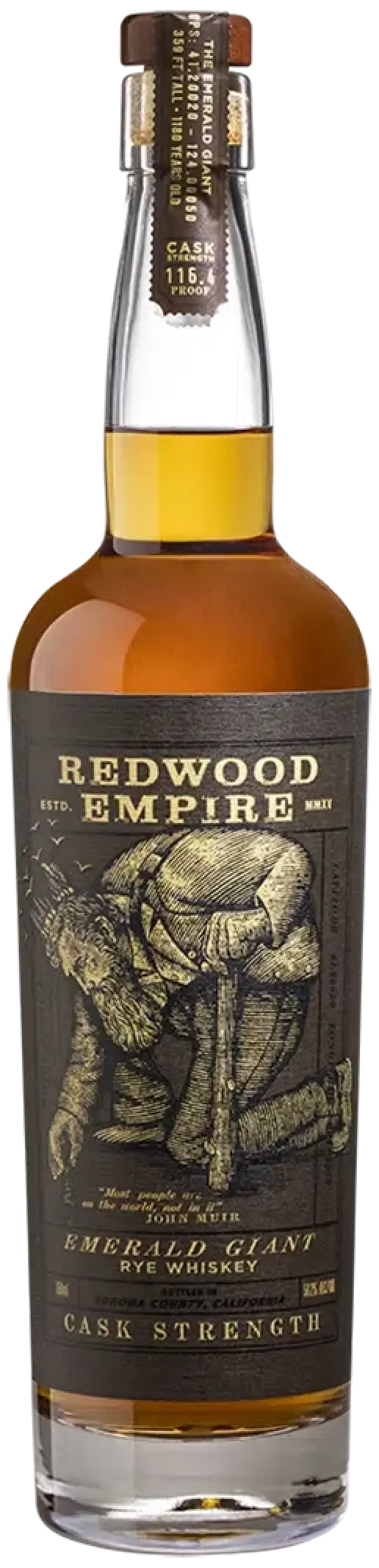 Redwood Empire Emerald Giant Cask Strength Rye Whiskey 750ml