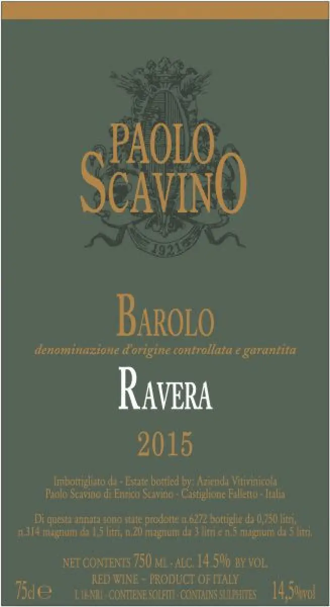 SCAVINO BAROLO RAVERA 2015 750