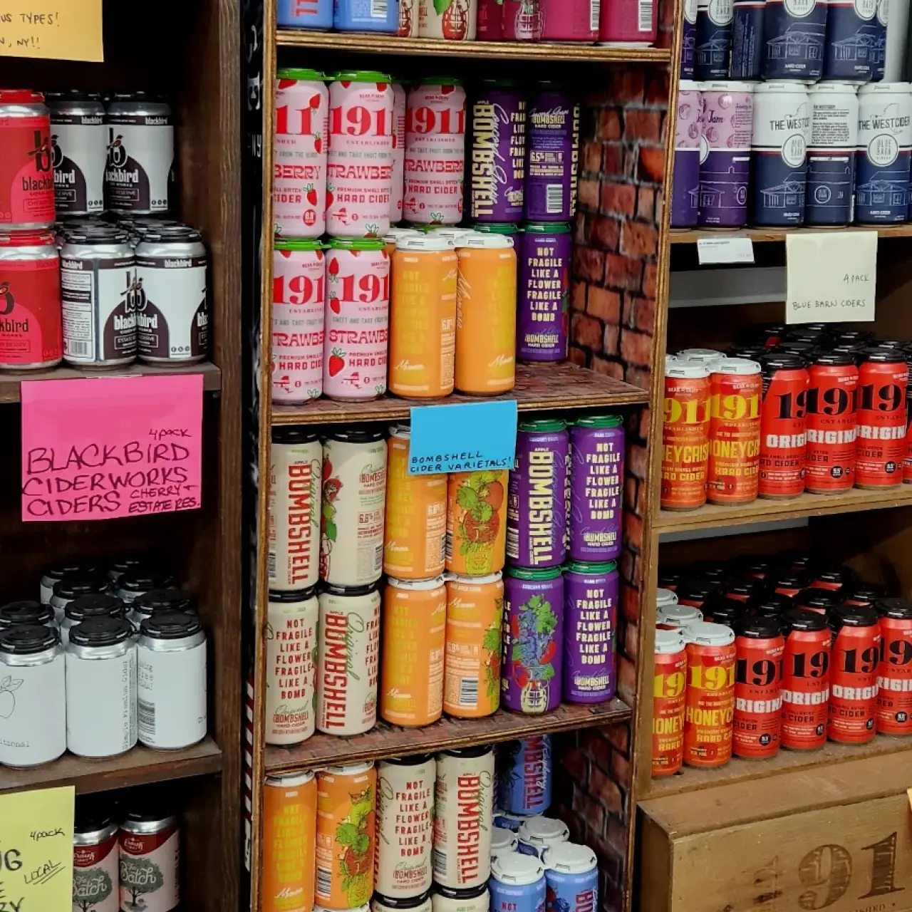 Cider can wall.