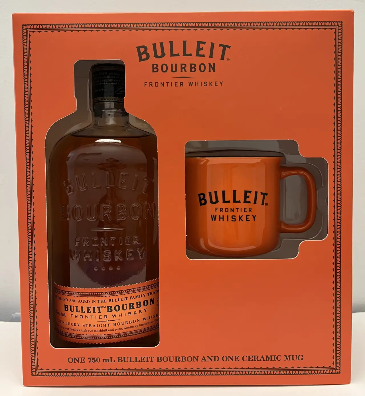 Bulleit Bourbon Frontier Whiskey Gift Set With Mug 750ml