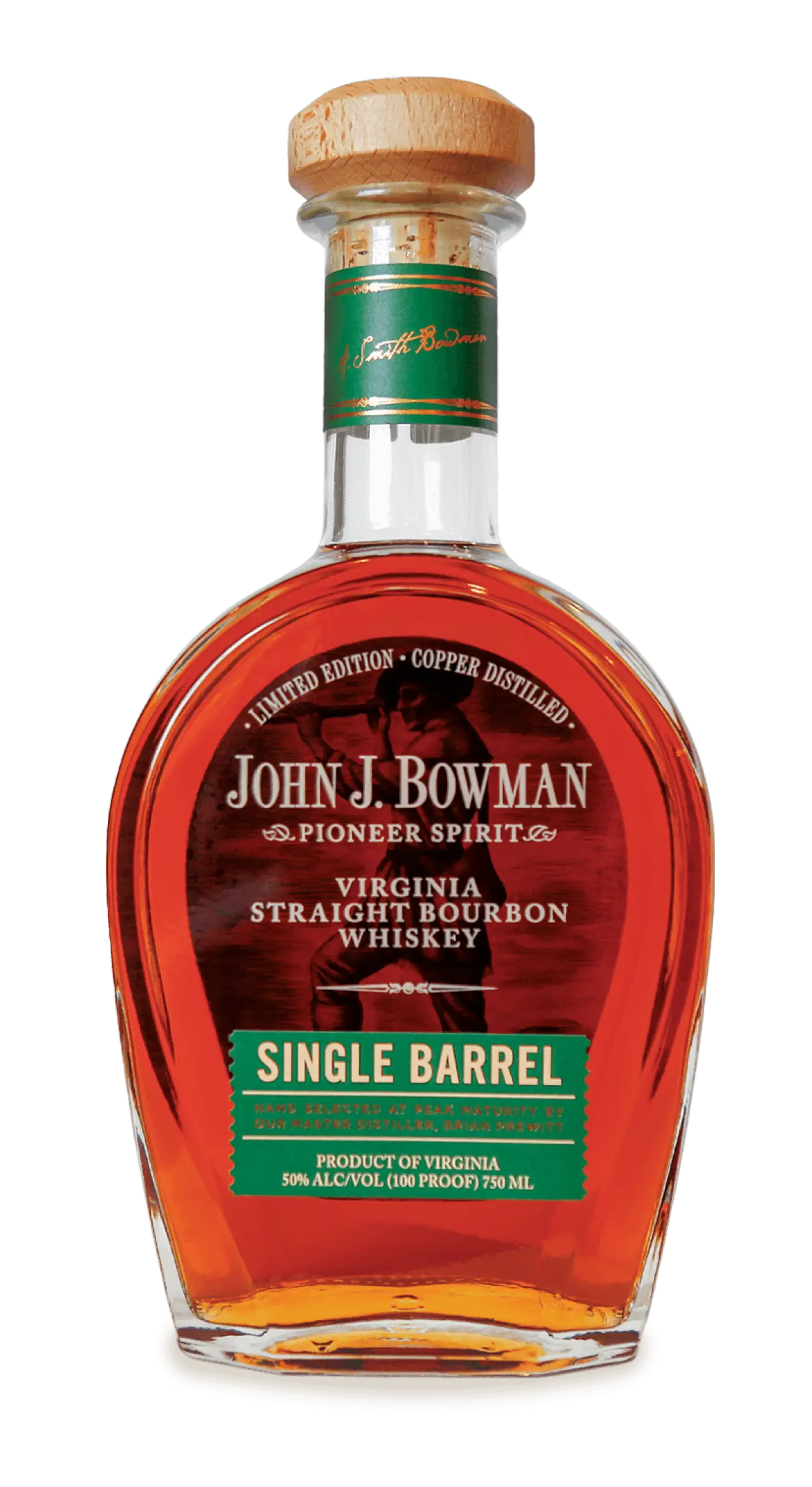 John J. Bowman Single Barrel Virginia Straight Bourbon Whiskey 750ml