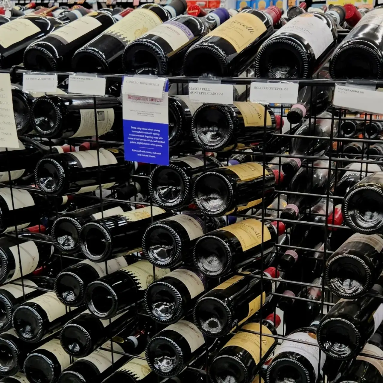 Section of our italian wine racks