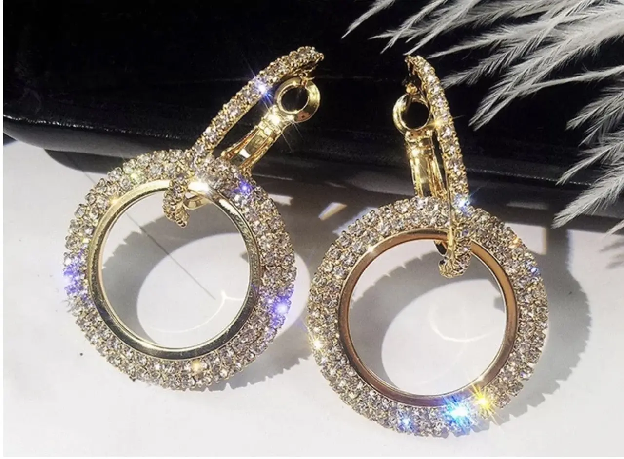 Crystal Hoops $34 pair  Nickelfree and made with Swarovski Crystal