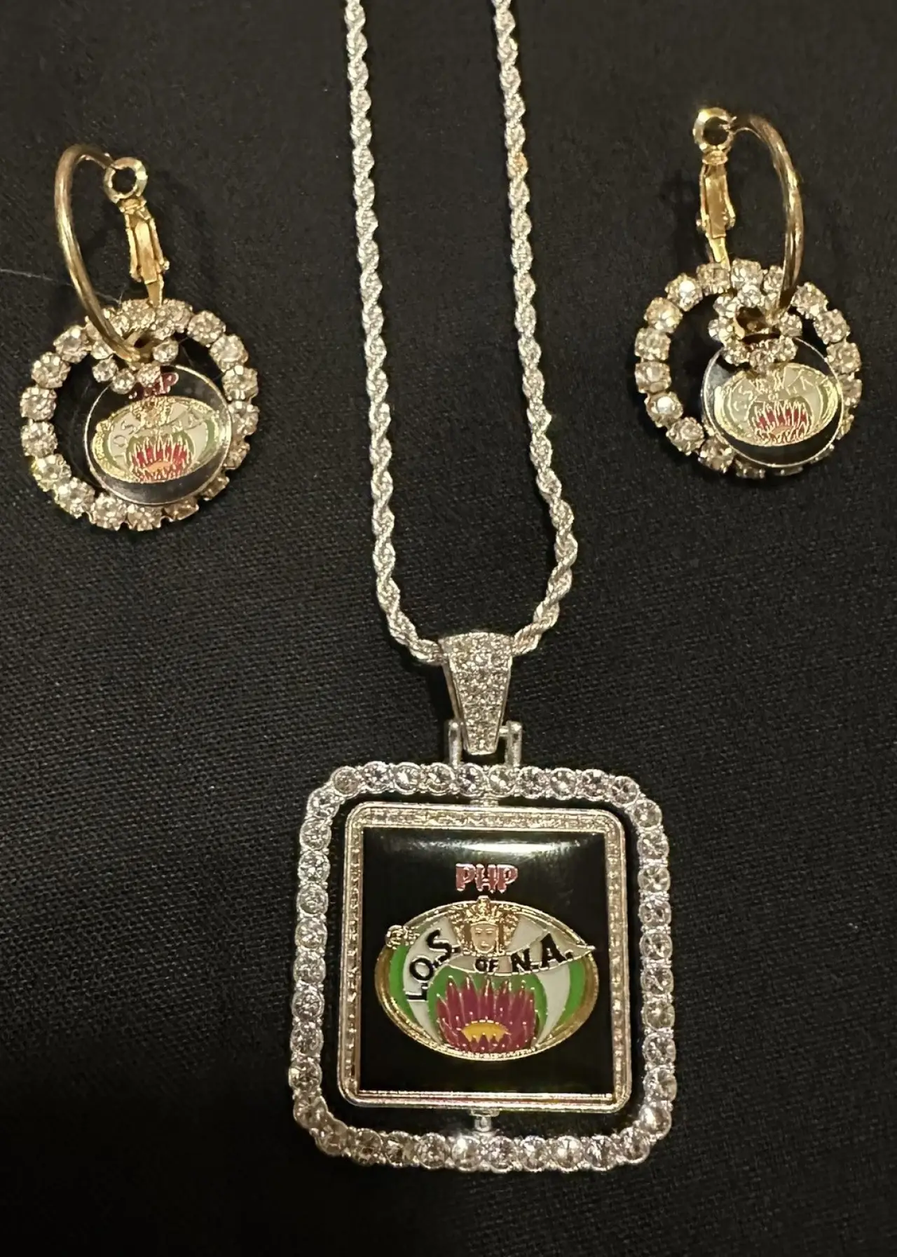 Reversible LOSNA and Lotus Flower Crystal Medallion  $89  (pendant only)