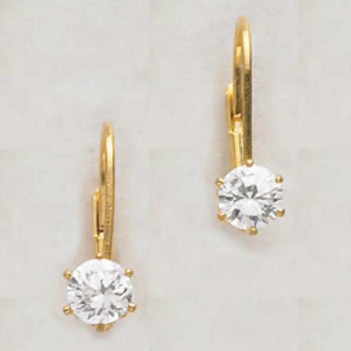 CZ 1 Carat Lever Back Earrings