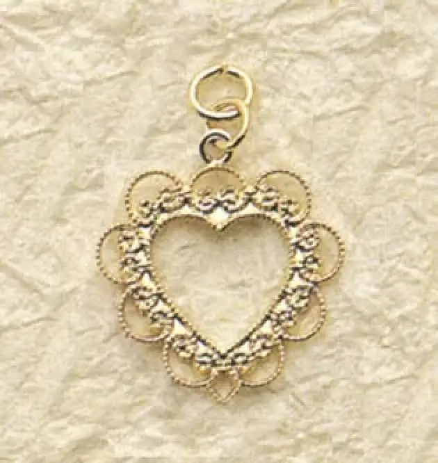 Lace Heart Charm Pair