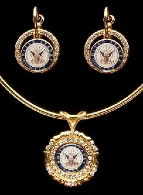 US Navy Complete Earring and medallion set
