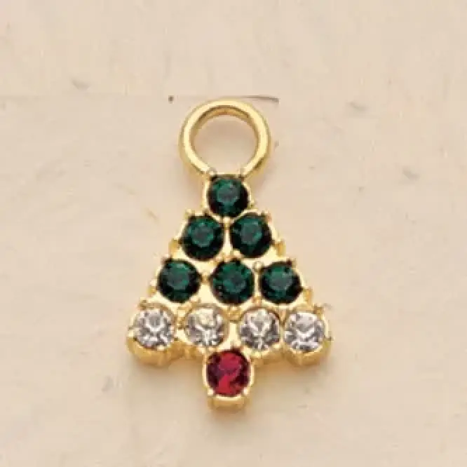 Crystal Christmas Tree Charm Pair