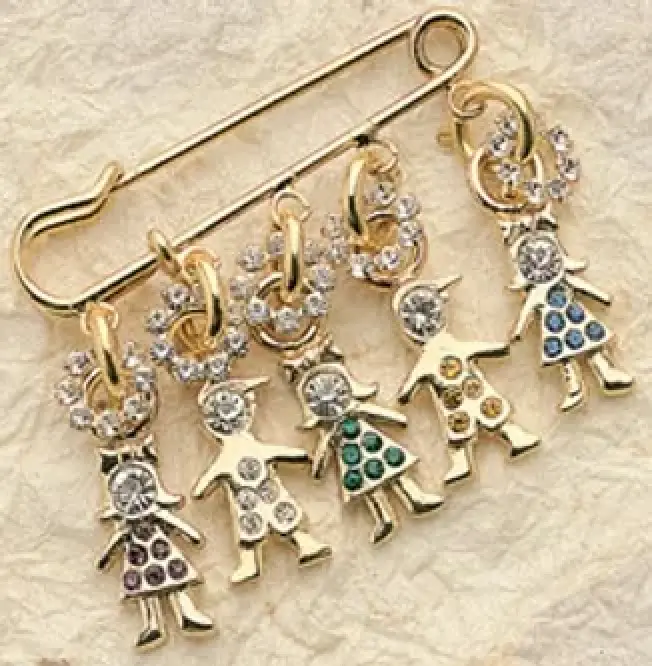 Combo #44 birthstone babies crystal interchangeable pin