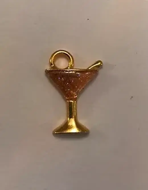Champagne Glass Charm Pair