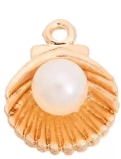 Pearl Clamshell Charm Pair