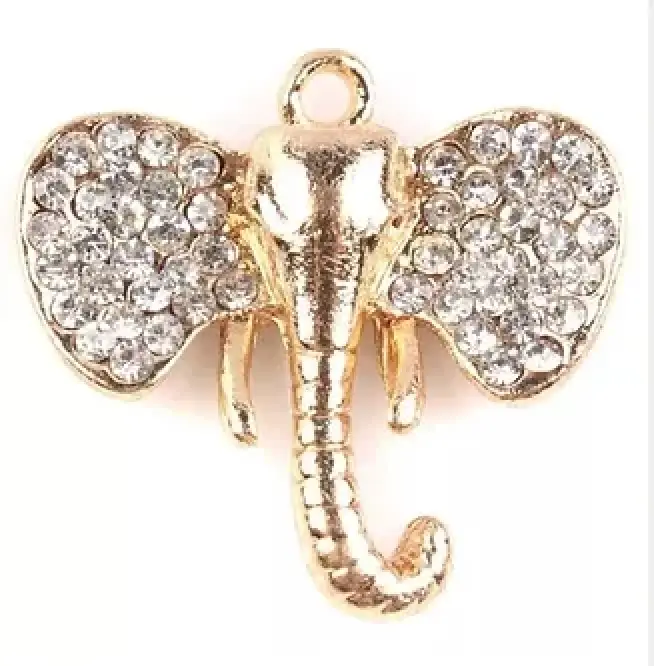 Crystal Elephant Charms  (priced per pair)