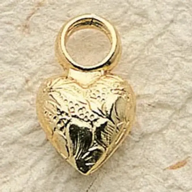 Puffed Heart Charm Pair