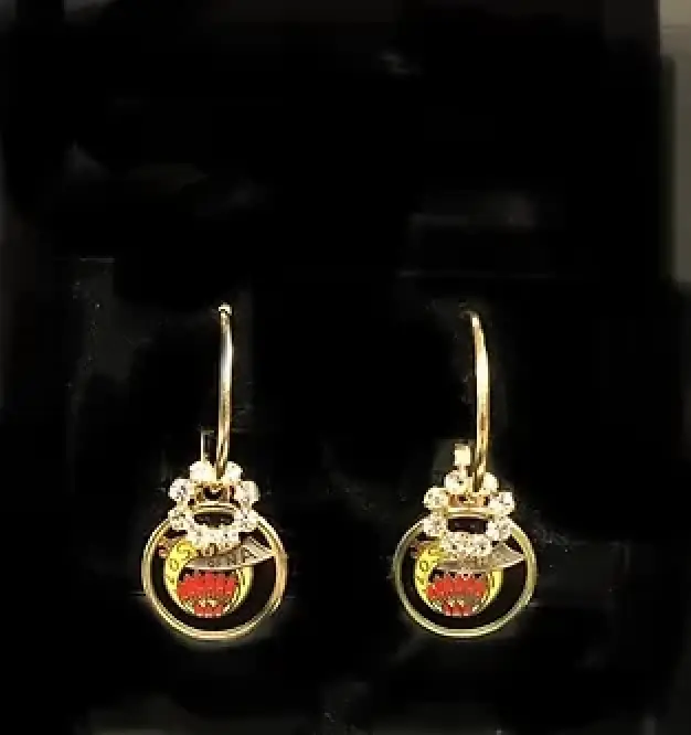 Ladies Oriental Shrine Crystal Hoops Set