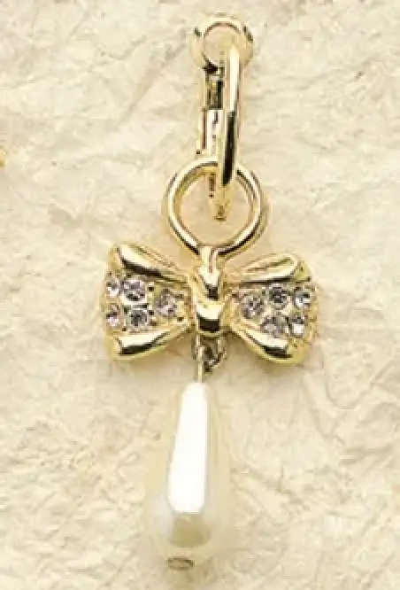 Crystal Bow with Pearl Charms  $28 (priced per pair)
