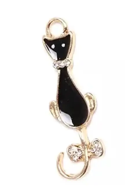 Crystal Black Cat Charm   $24 pair