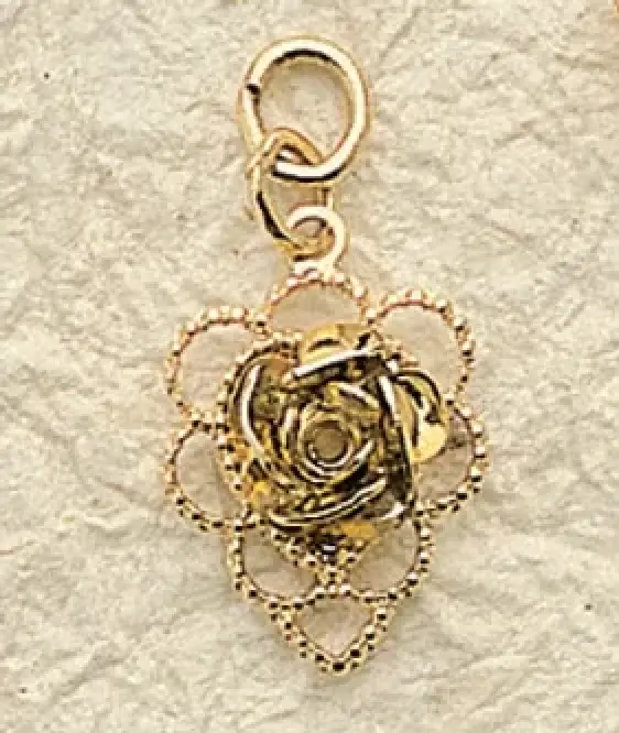 Delicate Rose Charm  (priced per pair) Looks great with Lace Heart!
