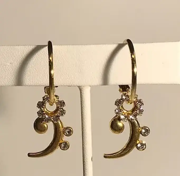 Bass Clef Earring Set $66