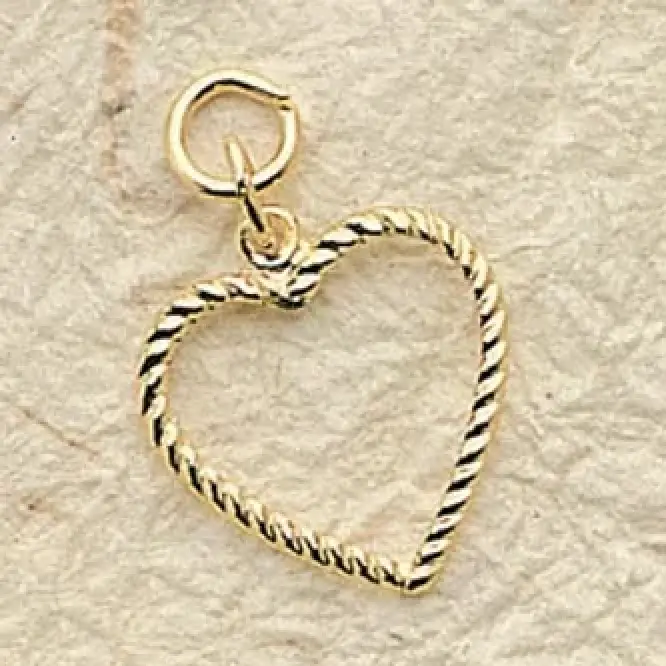 Delicate Frame Heart Charm Pair