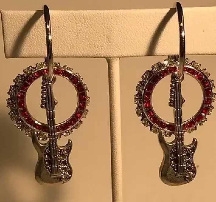 Guitar with Red Crystals Set