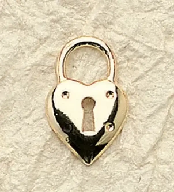 Heart Lock Charm   (priced per pair)