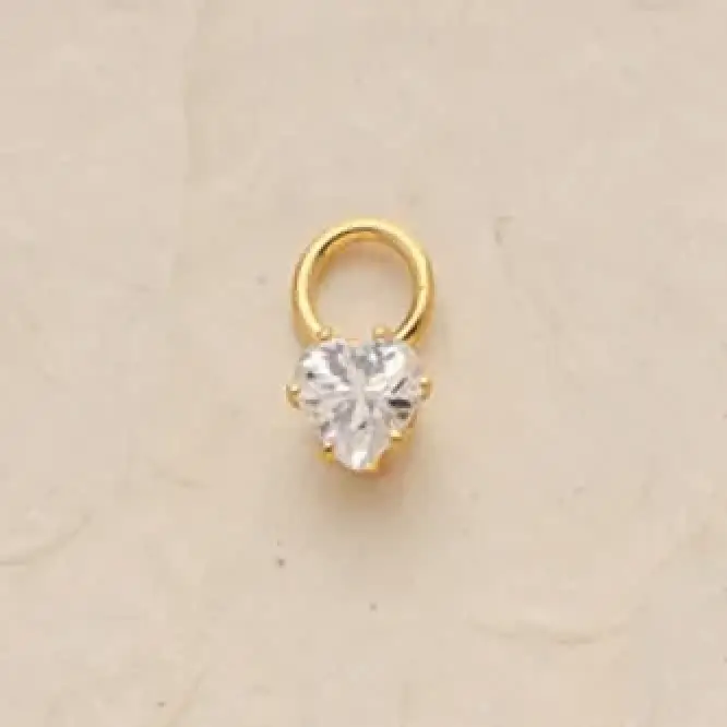CZ Heart Charm Pair