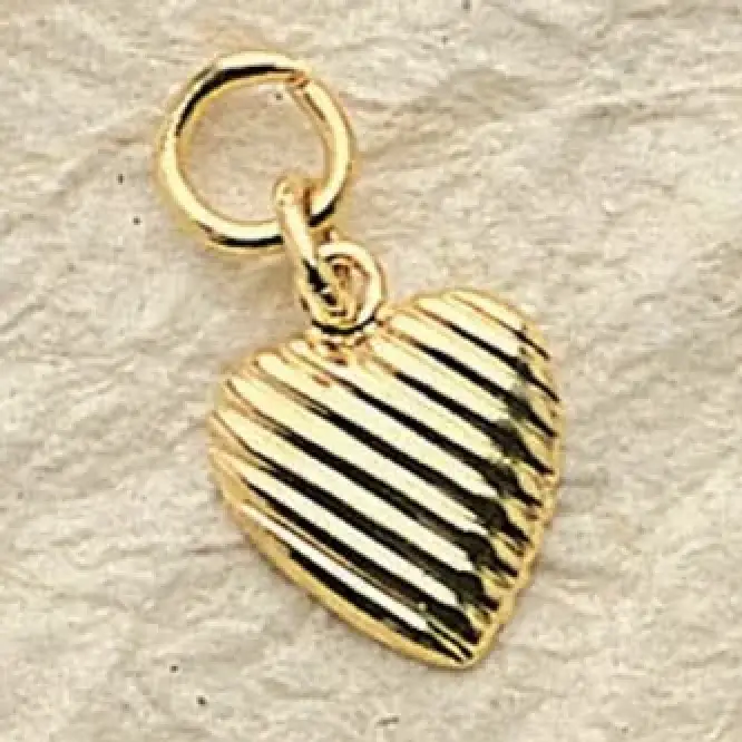 Serrated Heart Charm Pair