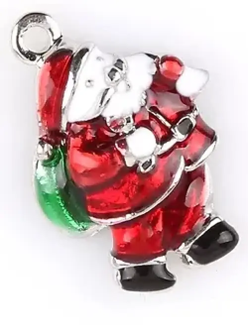 Red Santa Charm Pair