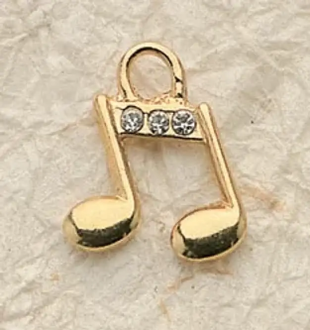 Crystal Note Charm Pair