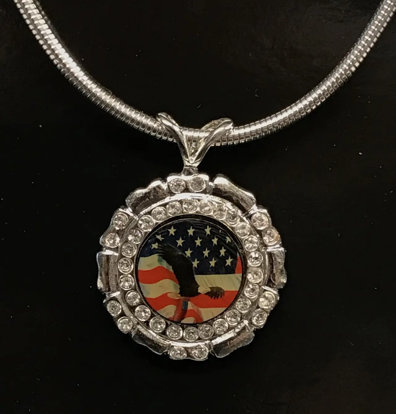 Eagle and flag medallion $49