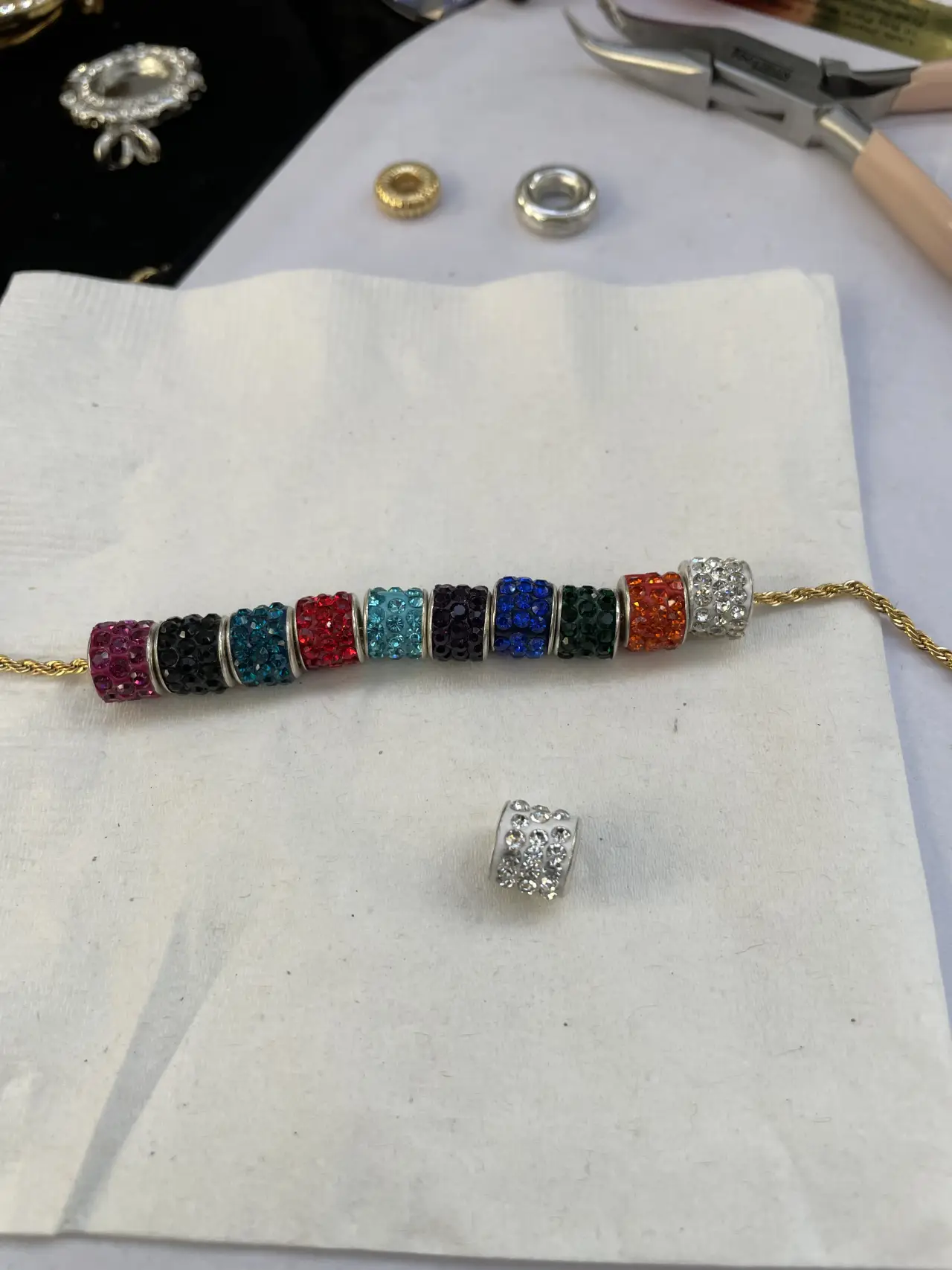 Crystal spacers $12 each