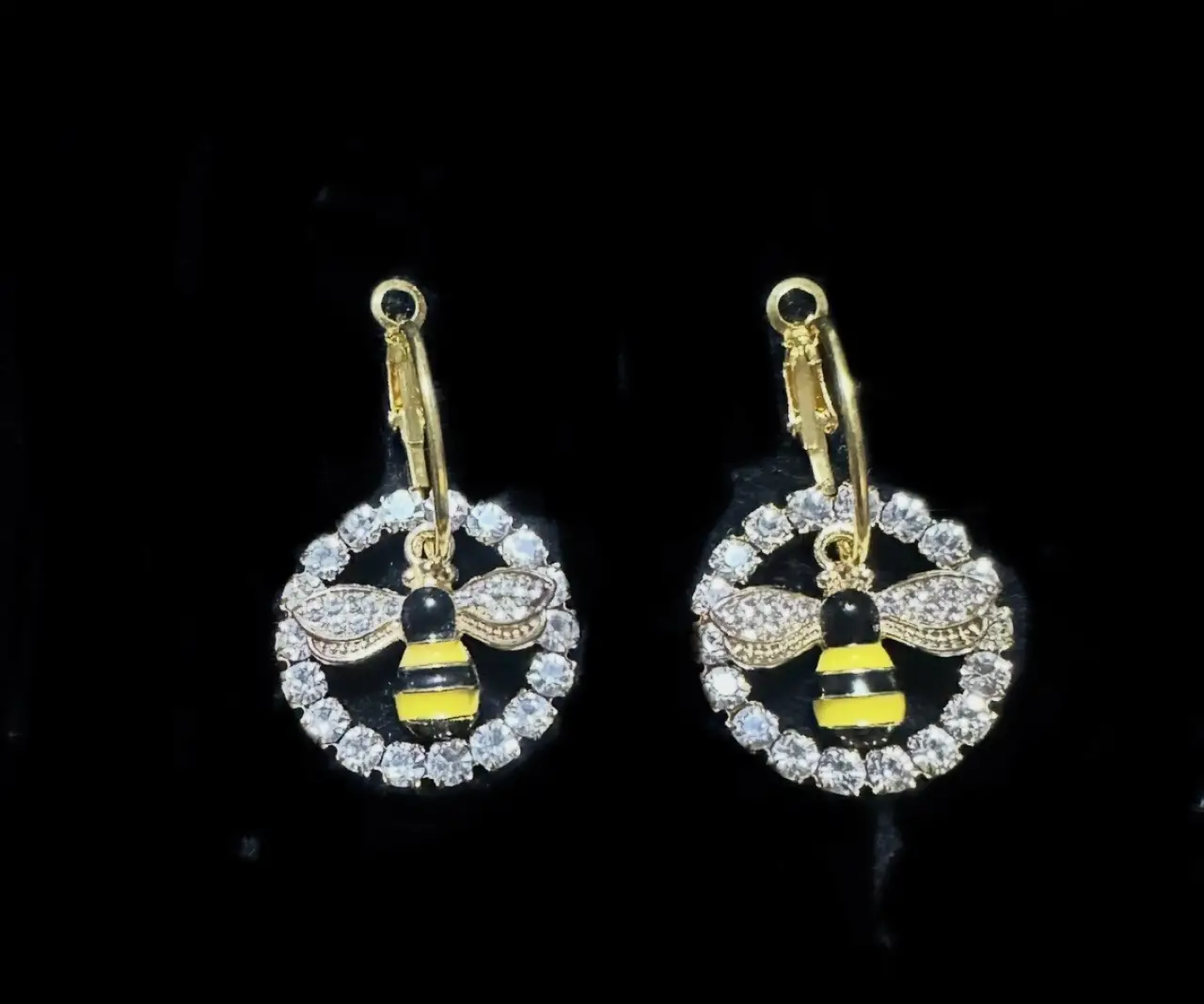Crystal bumblebees with Swarovski Crystal earring combo $84 pair