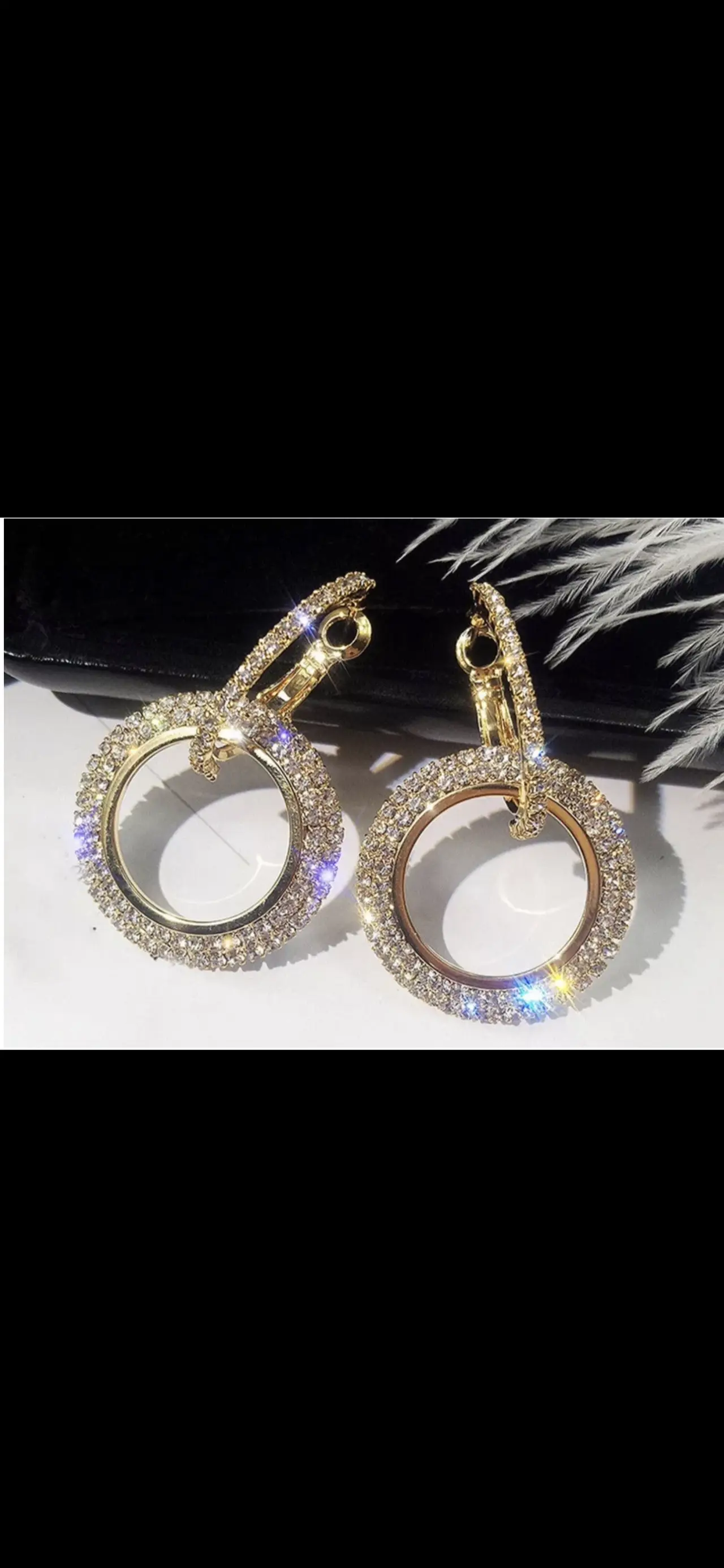 Crystal Hoops only $34 pair