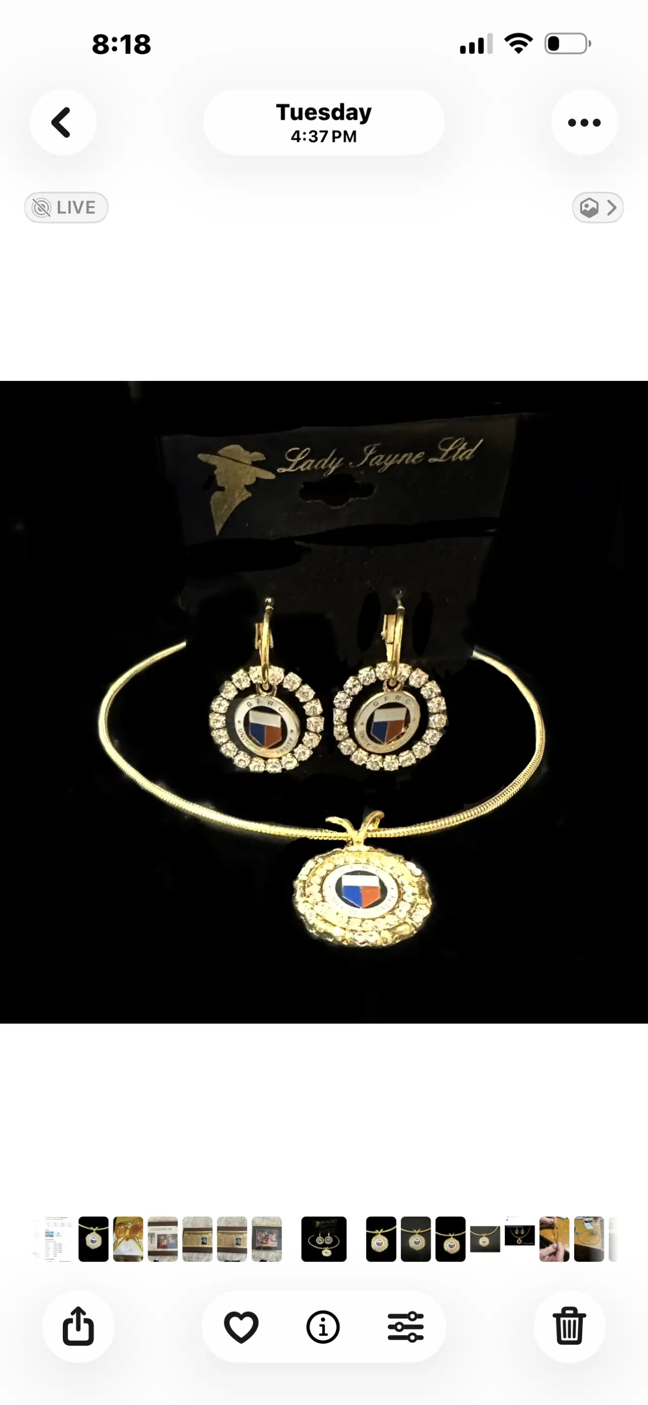 GFWC Complete Round medallion set with GFWC crystal earring set $179