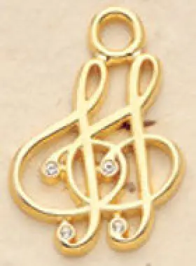 Large Double Clef Charm Pair