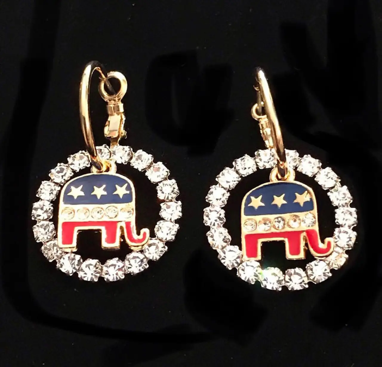 RNC Elephant Crystal Earring Set