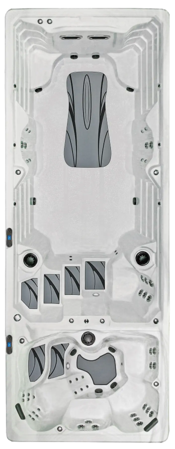 pdc spas fx219s synergy series dual zone swim spa shell