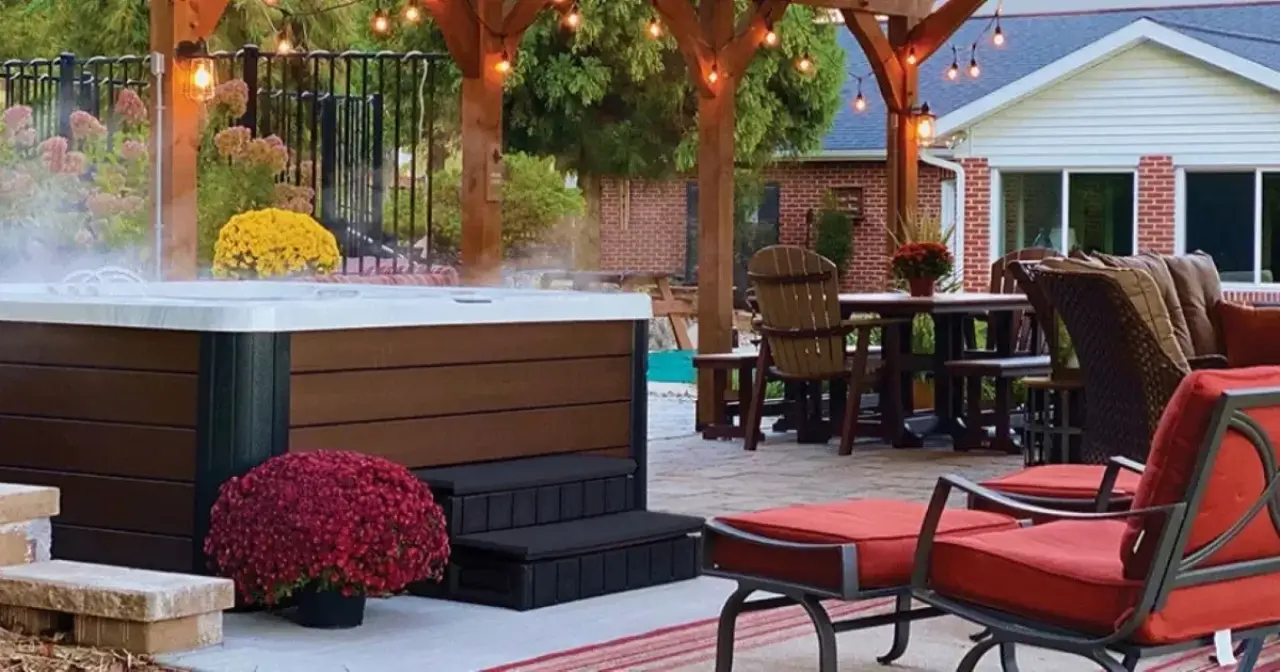 pdc spas hot tub on patio