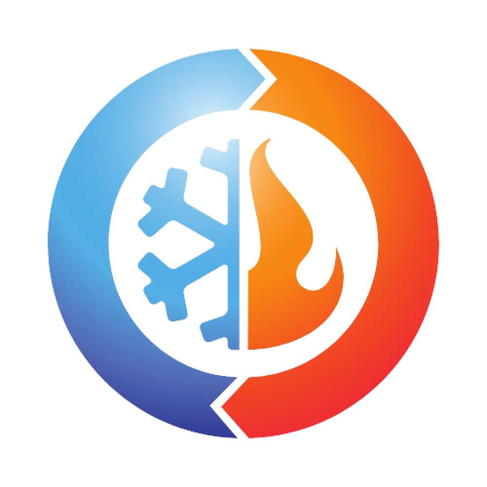 hot fire and cold snowflake graphic icon